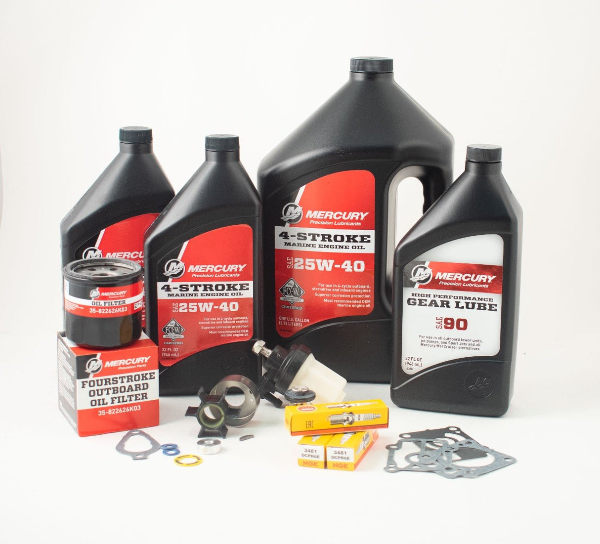 Mercury 20/30 HP Complete 300 Hour Service Maintenance Kit 25W-40 - 8M0120839 - S/N 0R106999 & Above