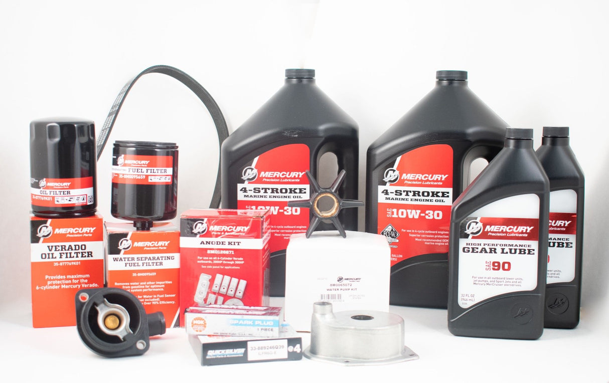 Mercury Verado 200 225 250 275 300 HP L6 Complete 300 Hour Service Maintenance Kit 10W-30 - S/N 2B144123 & Up - 8M0133617