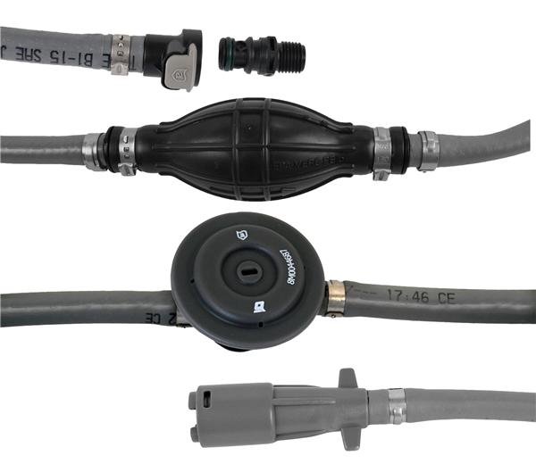 Attwood Marine - Fuel Line Hose Kit w/ Fuel Demand Valve and Sprayless Connector - For Mercury - 3/8" x 6' - 93806MUSD7