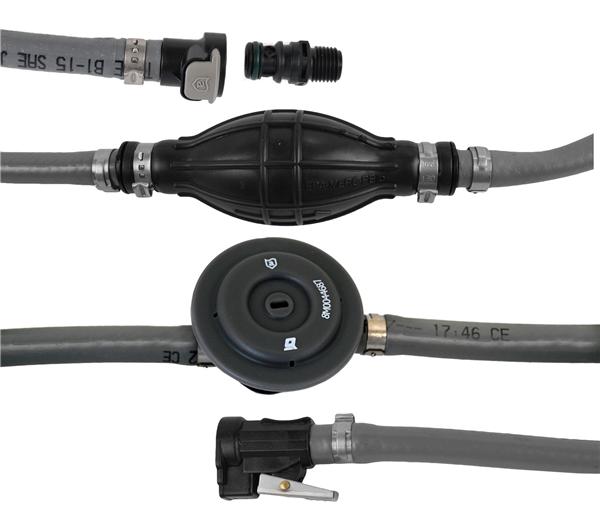 Attwood Marine - Fuel Line Hose Kit - w/ Fuel Demand Valve and Sprayless Connector - For Evinrude - 3/8" x 6' - 93806EUSD7