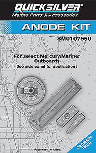 Mercury Quicksilver 97-8M0107550 Outboard Aluminum Anode Kit - Fits 135 - 200 HP 4 Cylinder Verado - 75 - 115 - 135 - 250 HP Optimax Engine