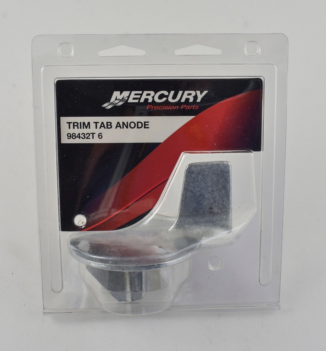 Mercury 98432T6 Outboard Zinc Anode Trim Tab - Fits Mercury/Mariner 9.9 - 15 HP (323cc) FourStroke Bigfoot - Force 25 HP - Various Mercury/Mariner 2-cycle Outboards