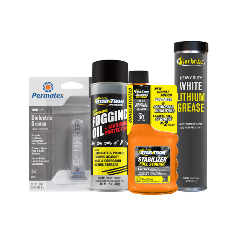 Star Brite Premium Outboard Winterizing Kit – 8 oz Stabilizer, Fogging Oil, Greases (4-Piece)