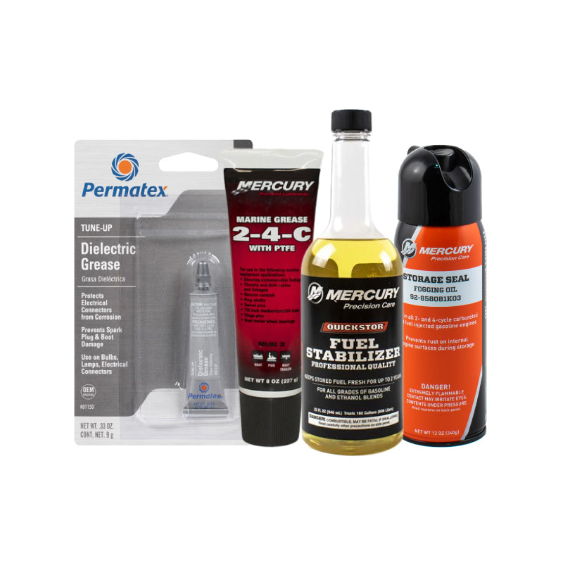 Mercury Premium Winterizing Kit – 32 oz Stabilizer, Fogging Oil, 2-4-C & Dielectric Grease
