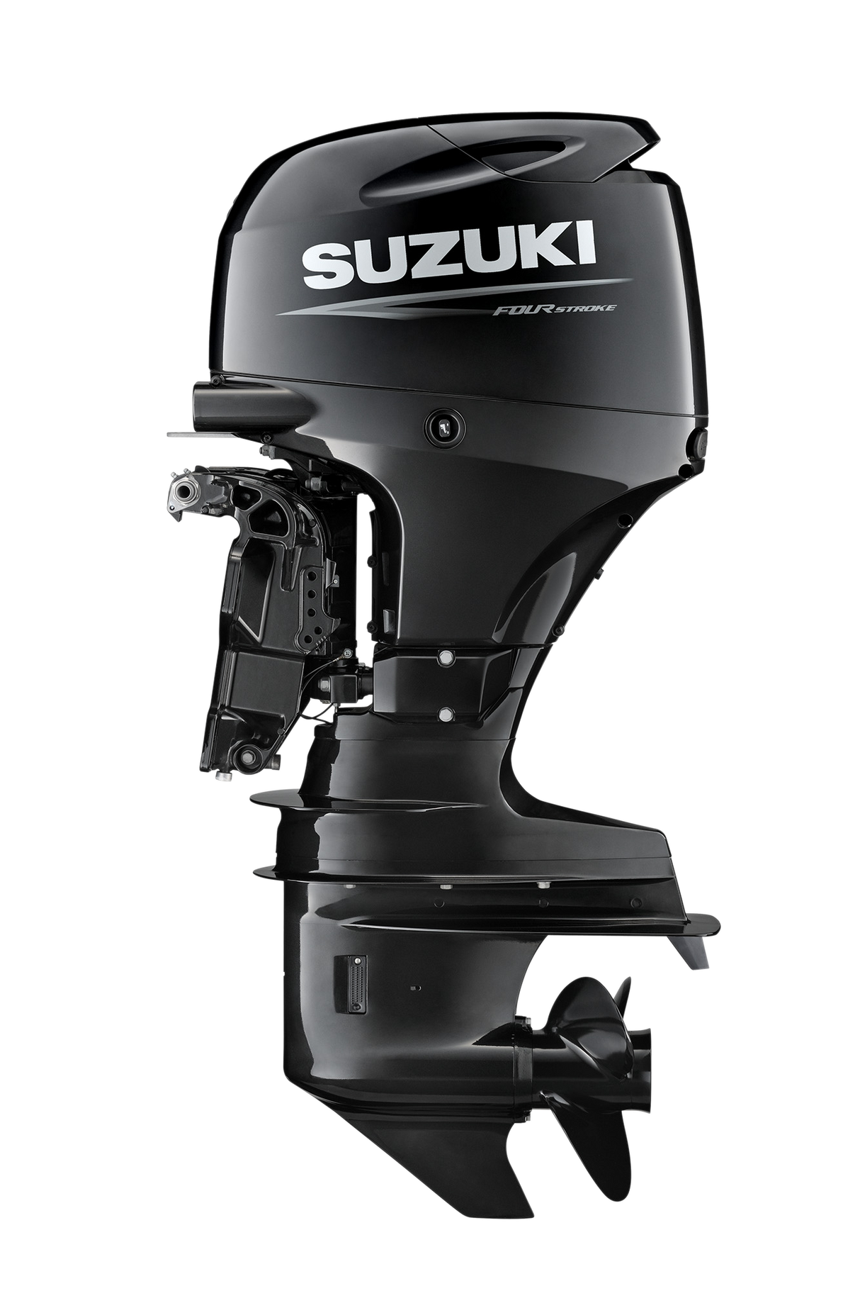 Suzuki Mid-Size DF60ATHL Outboard - 20" Shaft | Tiller Handle | Electric Start | Power Trim & Tilt | 60 HP | Nebular Black