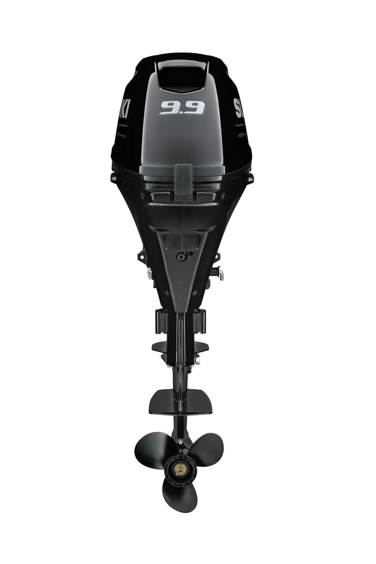 Suzuki Portable DF9.9BTL Outboard - 20" Shaft | Remote Mechanical Steering | Electric Start | Power Tilt | 9.9 HP | 120 Lbs | Nebular Black