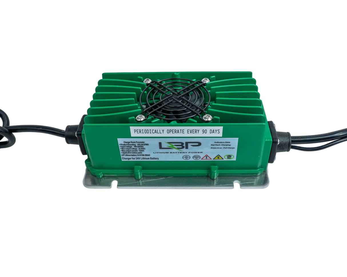 Lithium Battery Power - 24v 12Ah IP65 Lithium Charger With Trickle Charge Feature