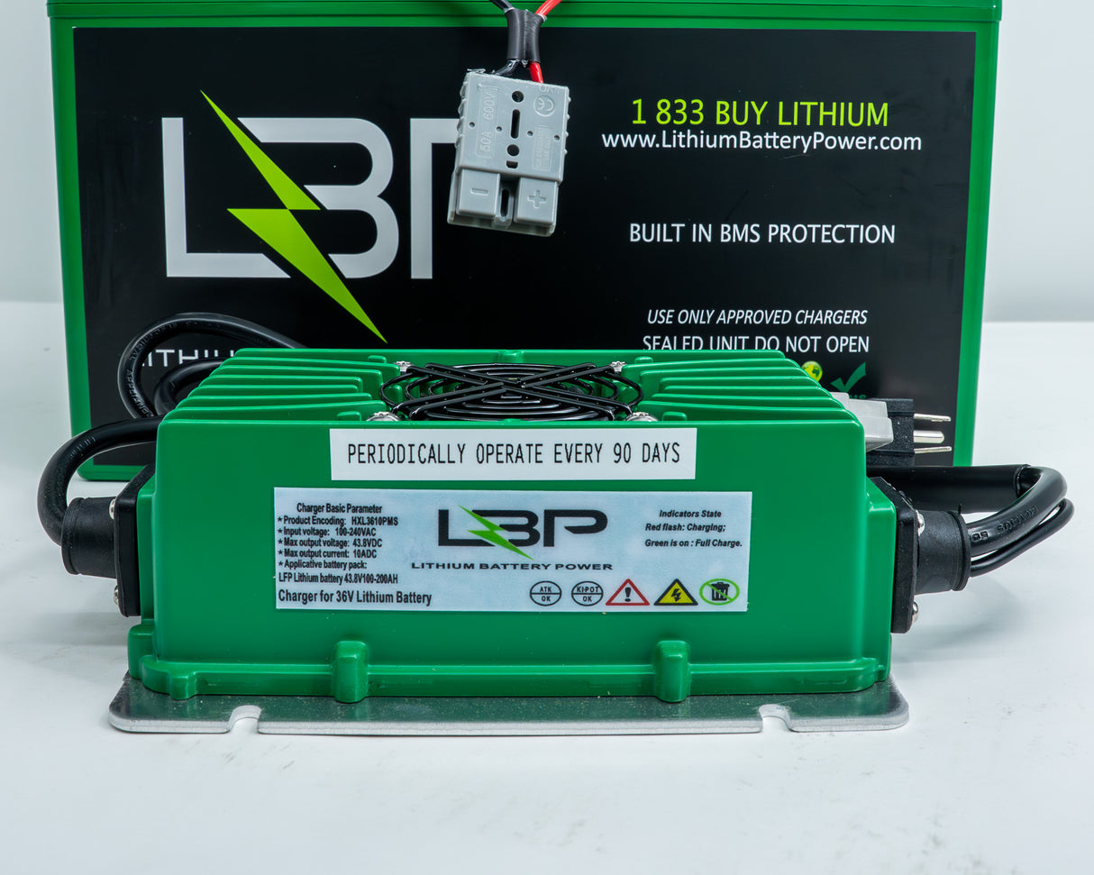 Lithium Battery Power - 36v 10Ah IP65 Lithium Charger With Trickle Charge Feature