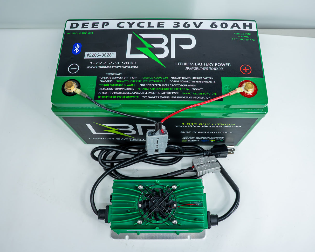 Lithium Battery Power - 36v 10Ah IP65 Lithium Charger With Trickle Charge Feature