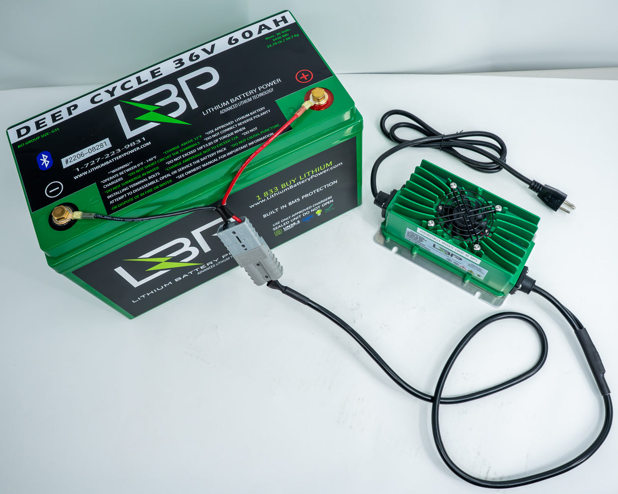 Lithium Battery Power - 36v 10Ah IP65 Lithium Charger With Trickle Charge Feature