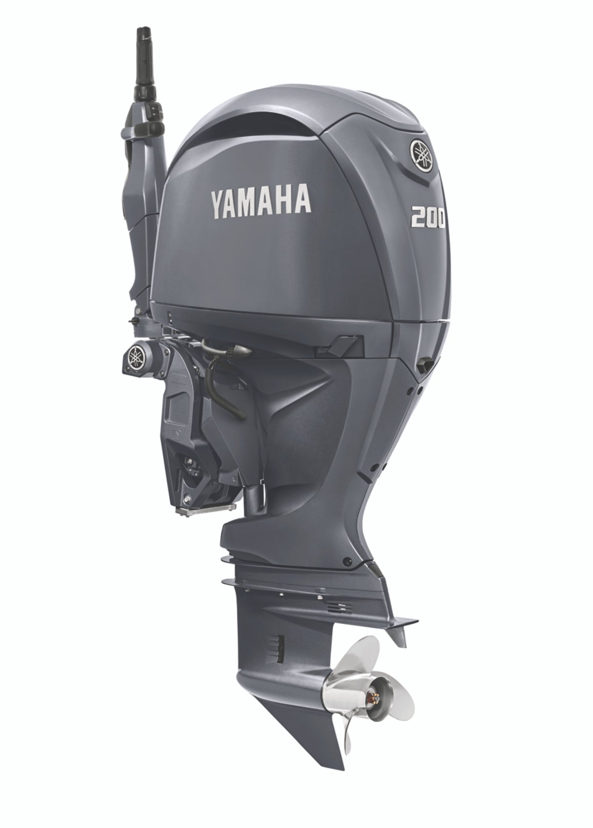 Yamaha F200XHA Oubtoard - Gray | 25-Inch Shaft | Tiller Handle | Electric Start | Power Trim Tilt | EFI with Variable Camshaft Timing