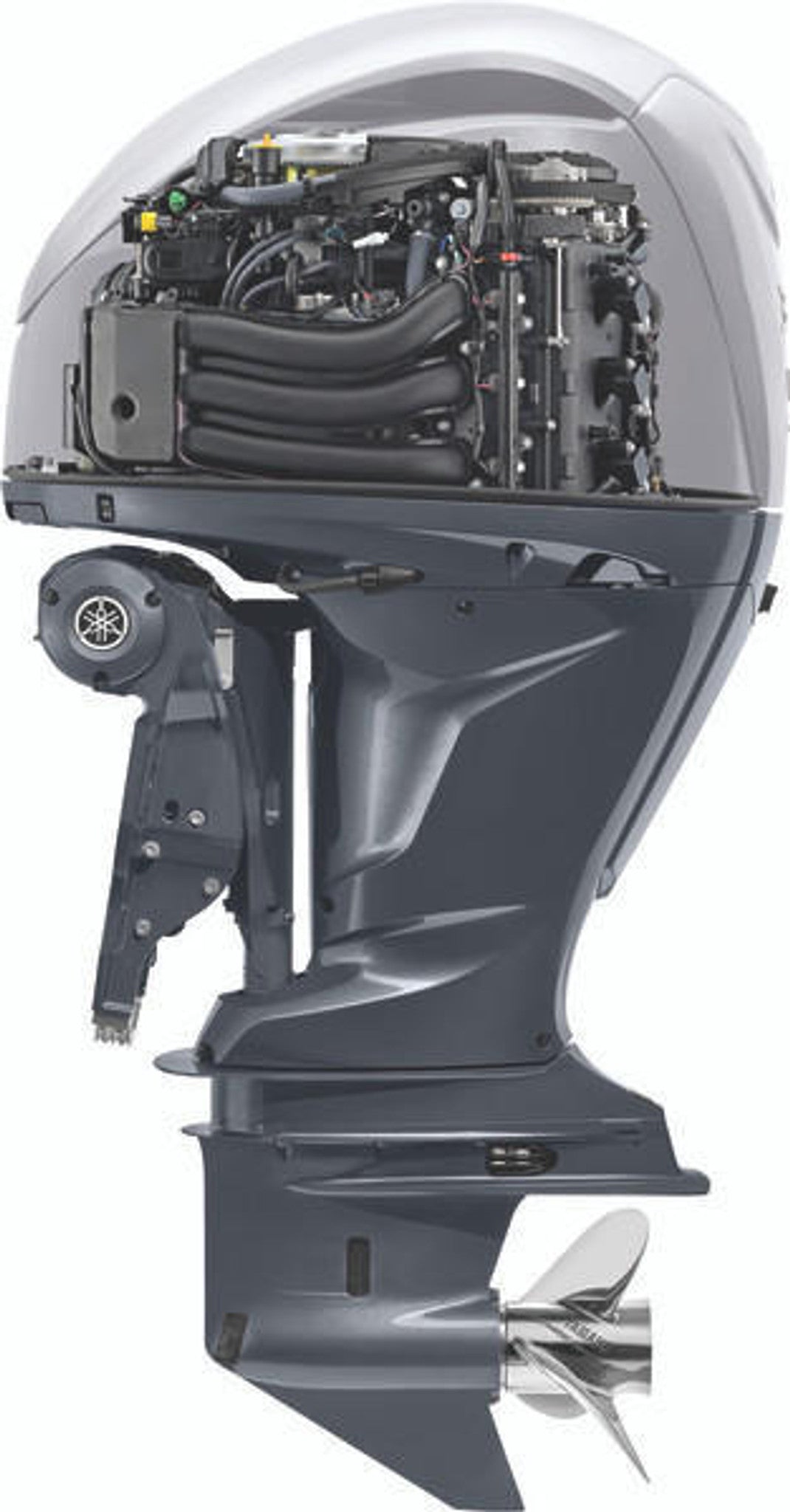 Yamaha F250XSB Outboard - 25-Inch Shaft | DEC (Digital Electronic Control) | Electric Start | Power Trim & Tilt | Gray