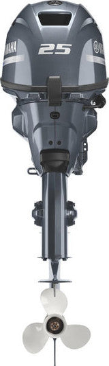 Yamaha F25LWC Outboard - 20-Inch Shaft | Tiller Handle | Electric & Manual Start | Manual Tilt | DEC | Gray