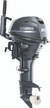 Yamaha F25SWHC Outboard -15-Inch Shaft | Tiller Handle | Manual & Electric Start | Power Trim & Tilt | DEC | Gray