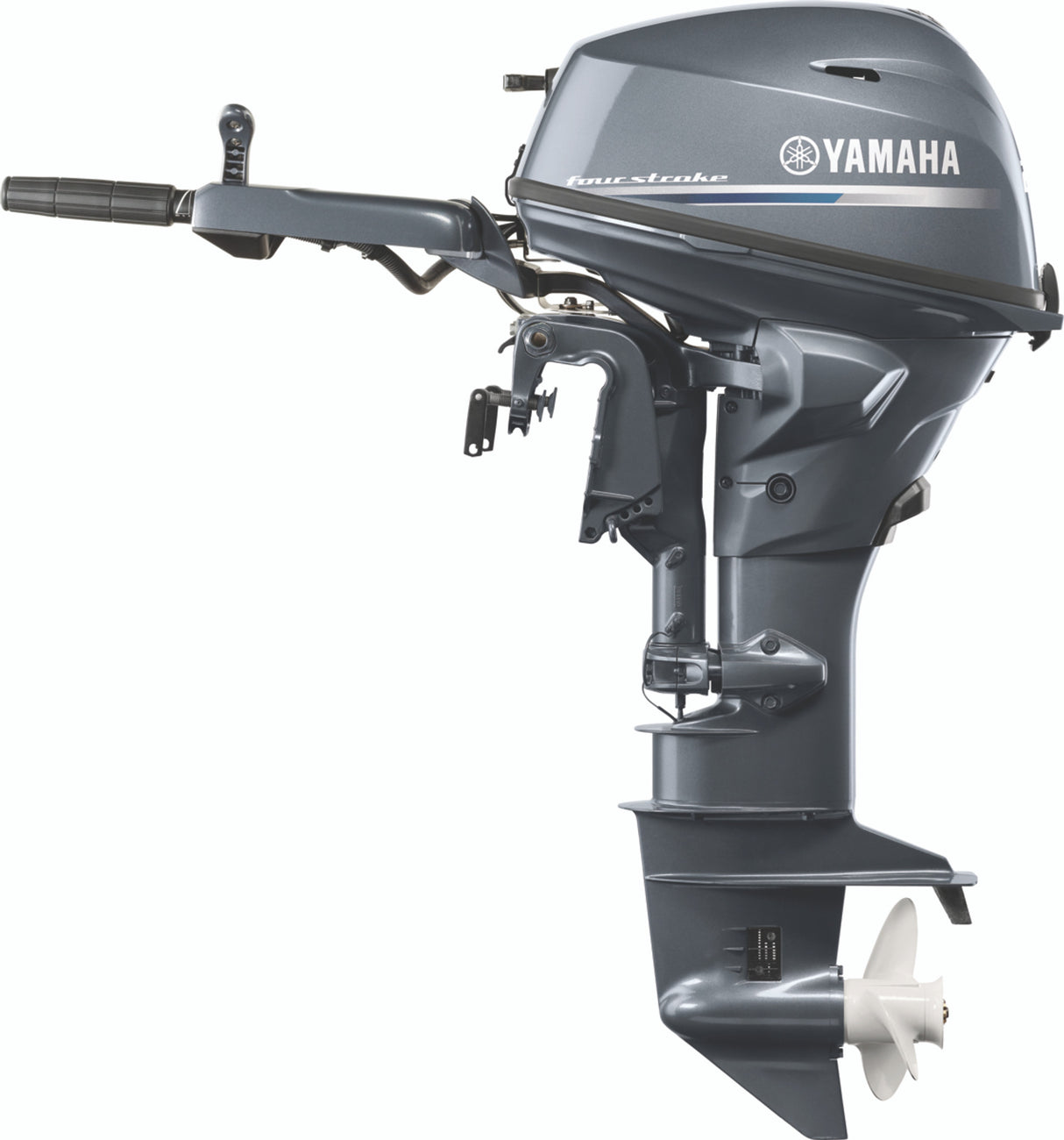 Yamaha F25SWTHC Outboard - 15-Inch Shaft | 2-Cylinder | Tiller Handle | Electric & Manual Start | Power Trim and Tilt | Gray