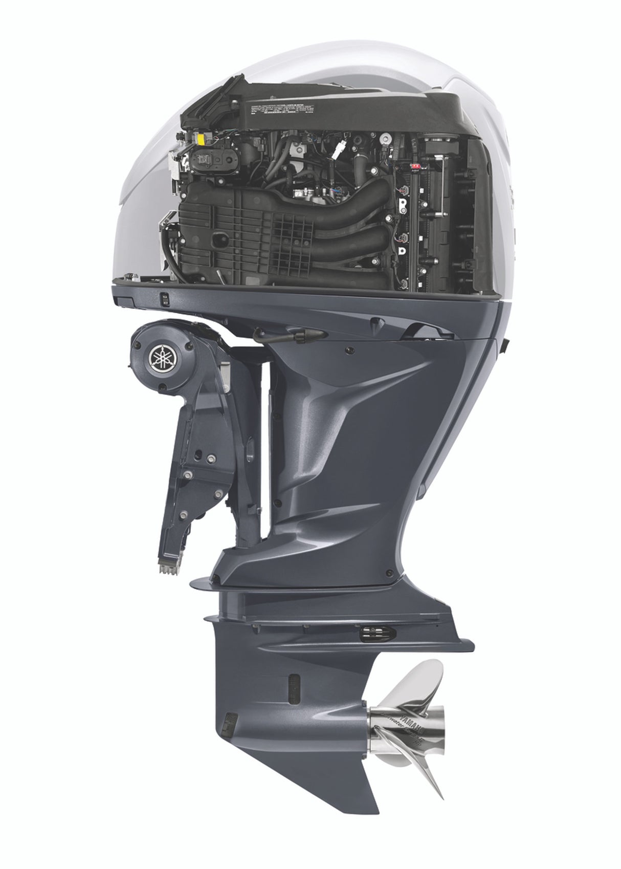 Yamaha LF350ESA Outboard - 35-Inch Shaft | 4.3-Liter V6 | Digital Electronic Control | Electronic Fuel Injection | Electric Start | Power Trim and Tilt | Gray | Counter Rotation