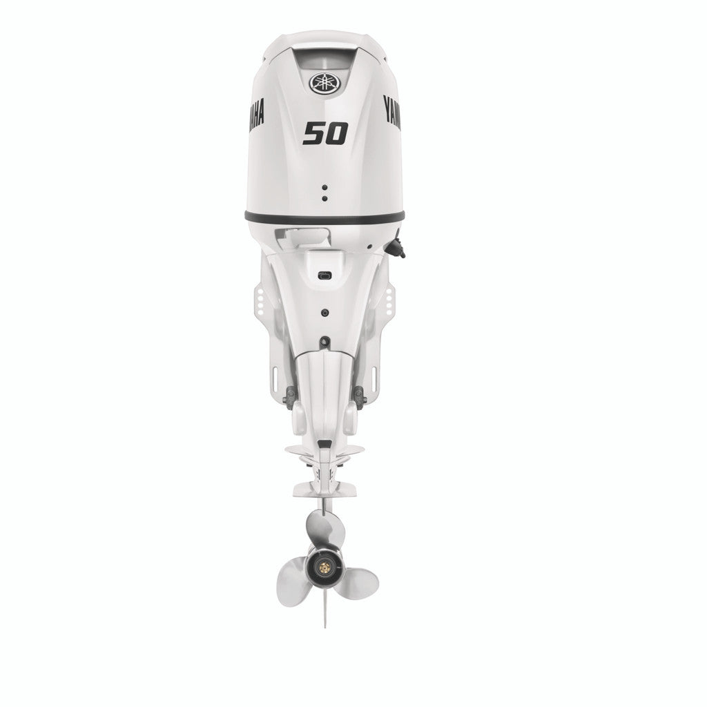 Yamaha F50LC2 Outboard - 20-Inch Shaft | Remote Control | Electric Start | Power Trim & Tilt | Pearl White