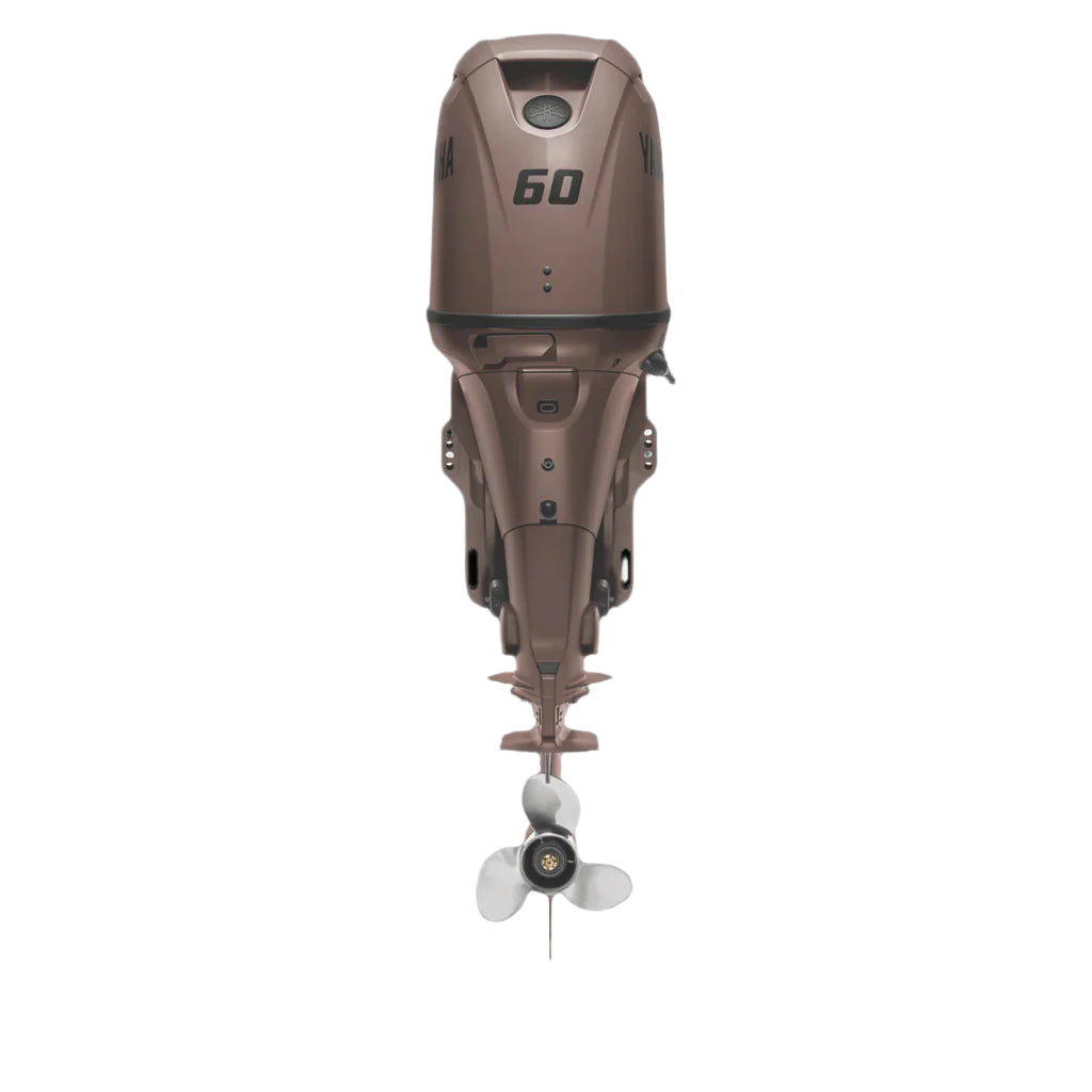 Yamaha F60LC3 Outboard - 20-Inch Shaft | Remote Control | Electric Start | Power Trim & Tilt | Matte Brown