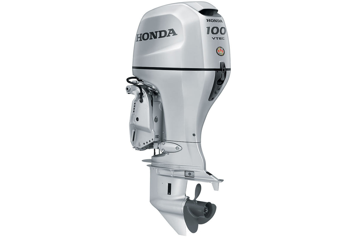 Honda BF100A1LRT Outboard - 20" Shaft | Remote Control | Electric Start | Power Tilt | Silver