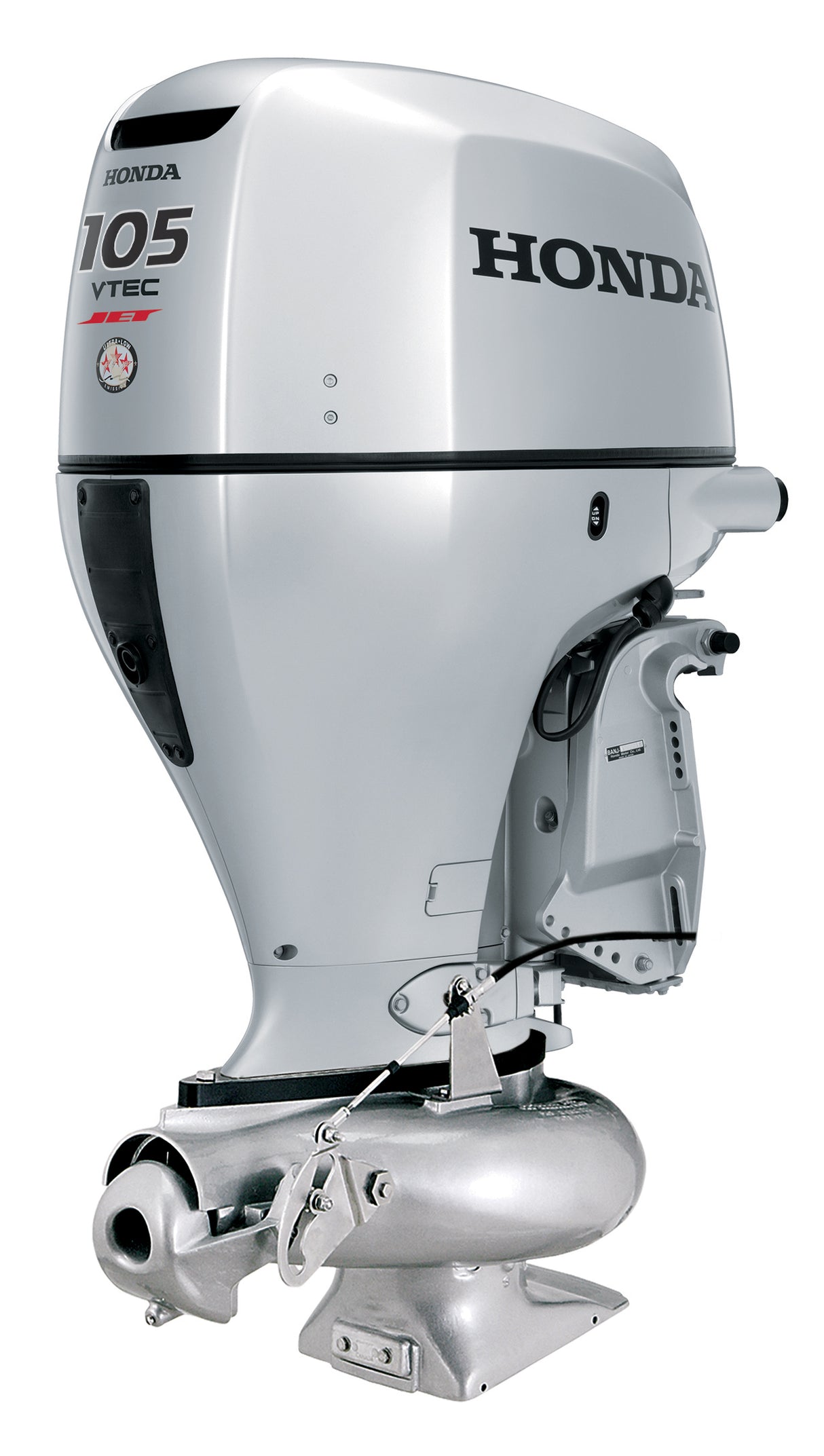Moteur hors-bord à jet Honda BF150DJRA - Arbre de 51 cm (20 pouces) | Télécommande | Démarrage électrique | Relevage électrique | 105 CV | Argent