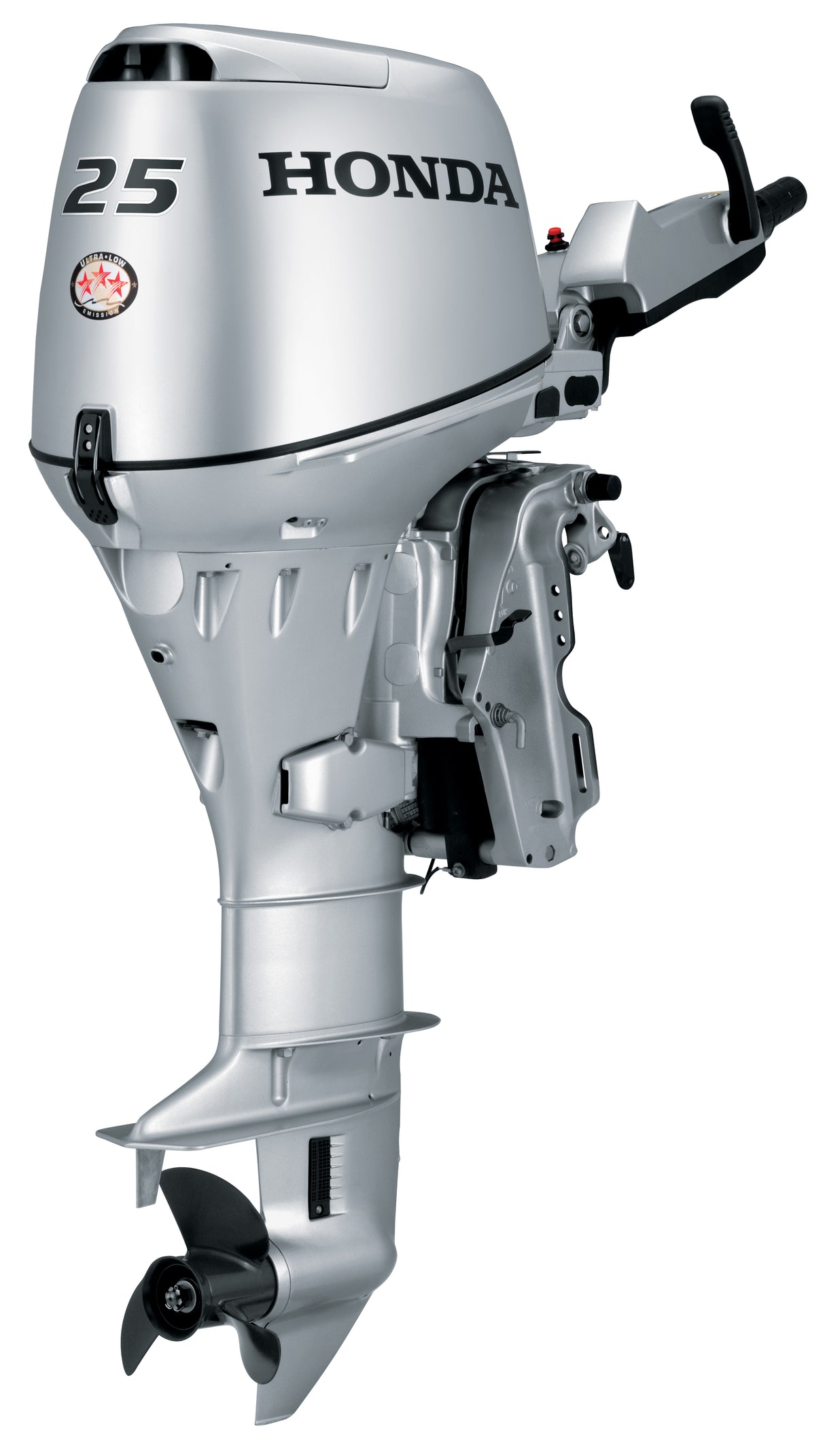 Moteur hors-bord Honda BF25D3SHG - Arbre de 15 pouces | Démarrage électrique | Barre franche | Argent