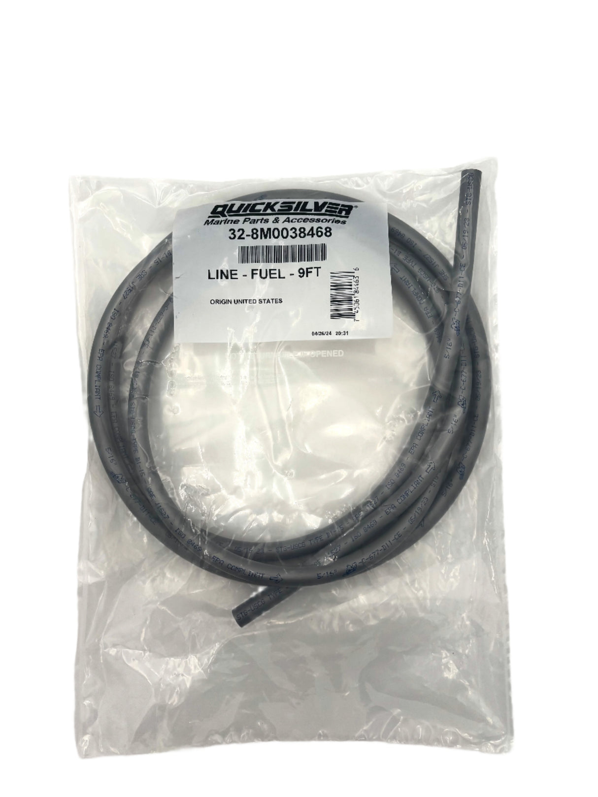 Mercury - Fuel Line Assembly - Universal - Non US Compliant - 9 Ft - 5/16 Inch I.D. - 32-8M0038468