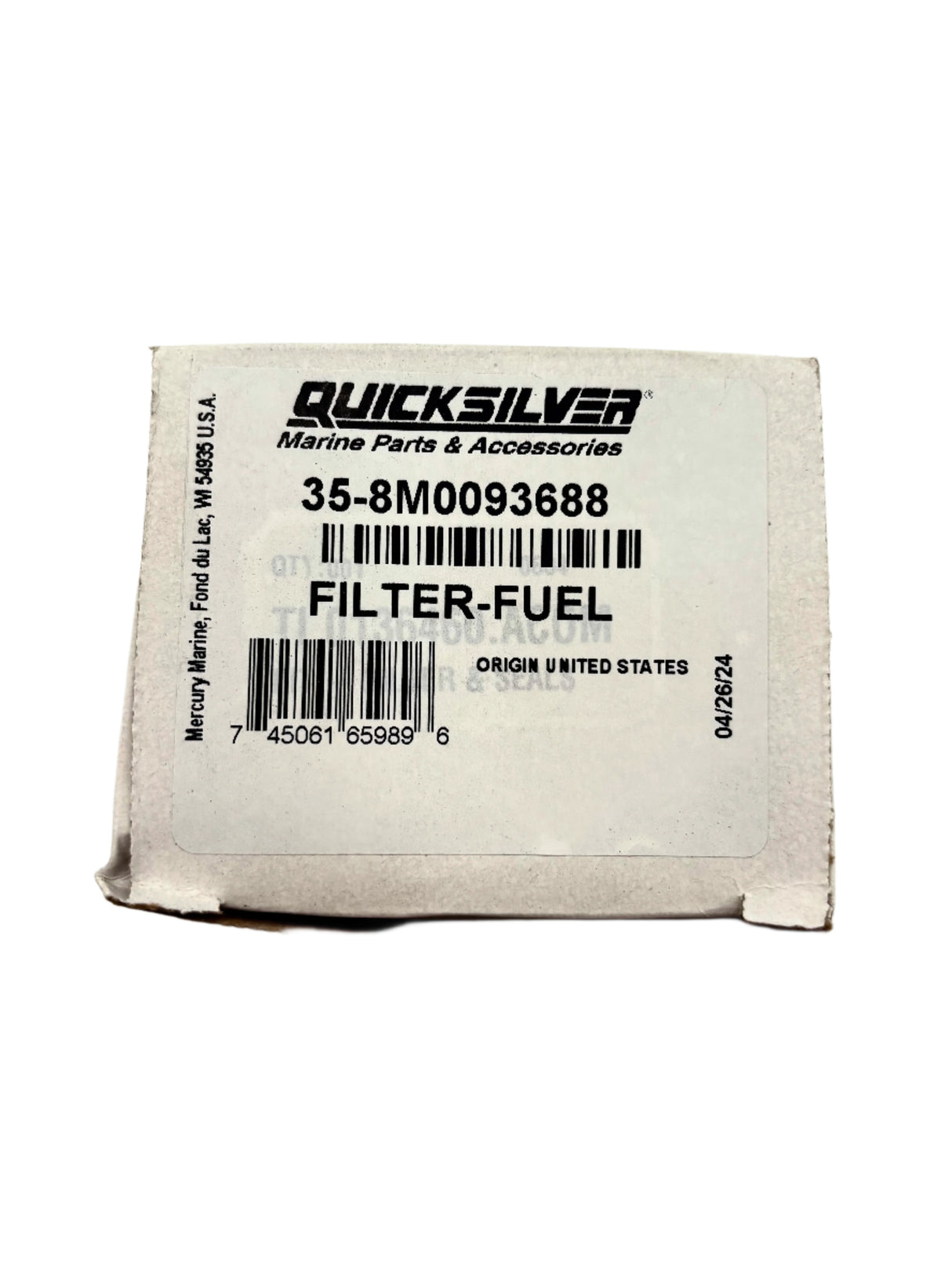 Mercury Mercruiser - Water Separating Fuel Filter - Fits 2004-2015 MCM/MIE w/Gen III Fuel Cooler - replacement filter - 35-8M0093688