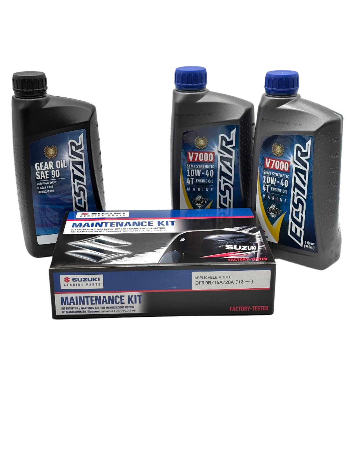 Suzuki DF9.9B | DF15A | DF20A Service Kit - 10W40 Ecstar Oil - 2013-Current