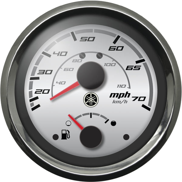 Yamaha - Combination Speedometer 70mph-Fuel Gauge Chrome Bezel Silver Face | N80-8350S-10-00