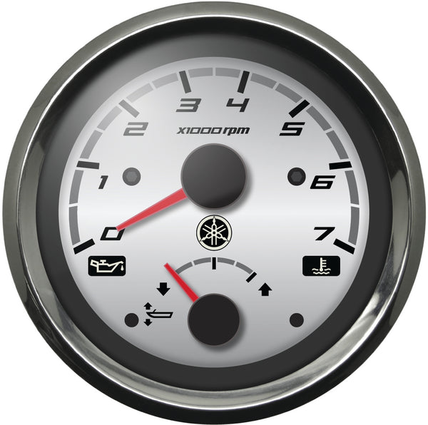 Yamaha - Combination Tachometer-Trim Gauge Chrome Bezel Silver Face | N80-8350T-10-00