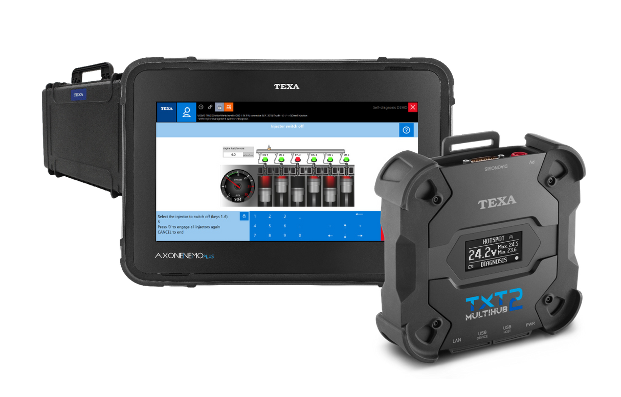 TEXA - AXONE Nemo PLUS OFF-HIGHWAY with MULTIHUB 2 - No Cables | Diagnostic Tablet | PLOHW