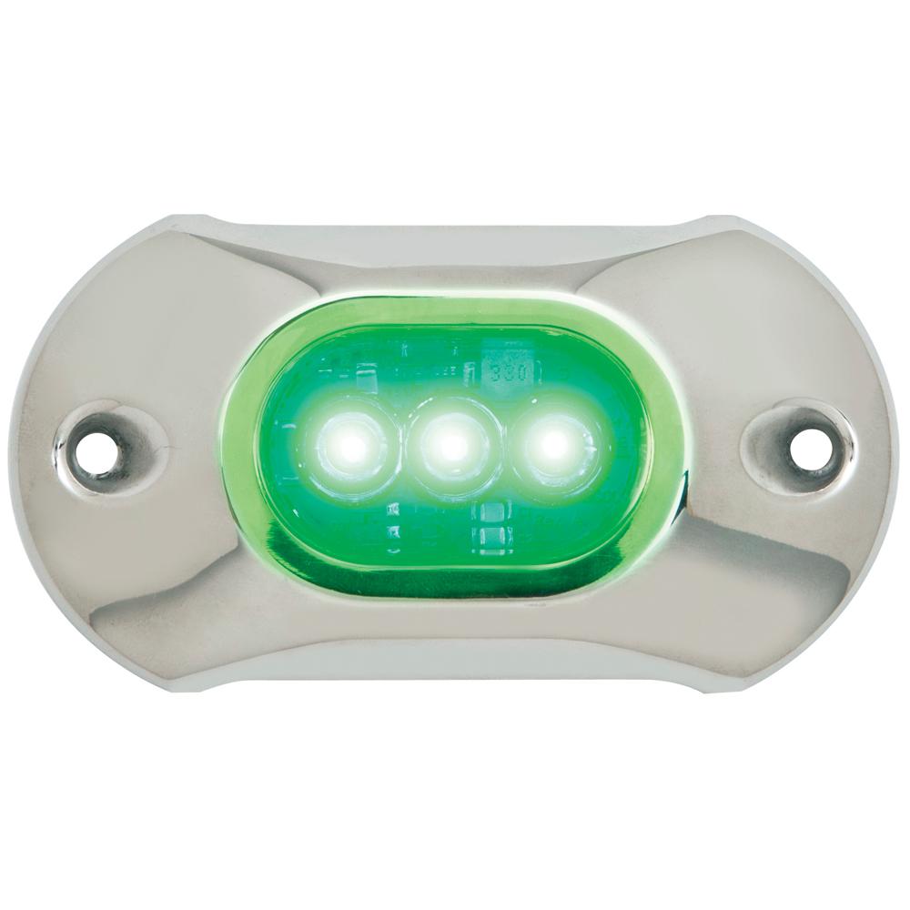 Attwood Light Armor Underwater LED Light - 3 LEDs - Green - 65UW03G-7