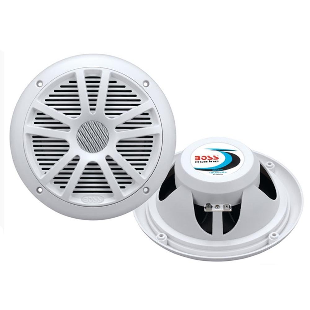 Boss Audio - MR6W 6.5" Dual Cone Marine Coaxial Speaker (Pair) - 180W - White - MR6W