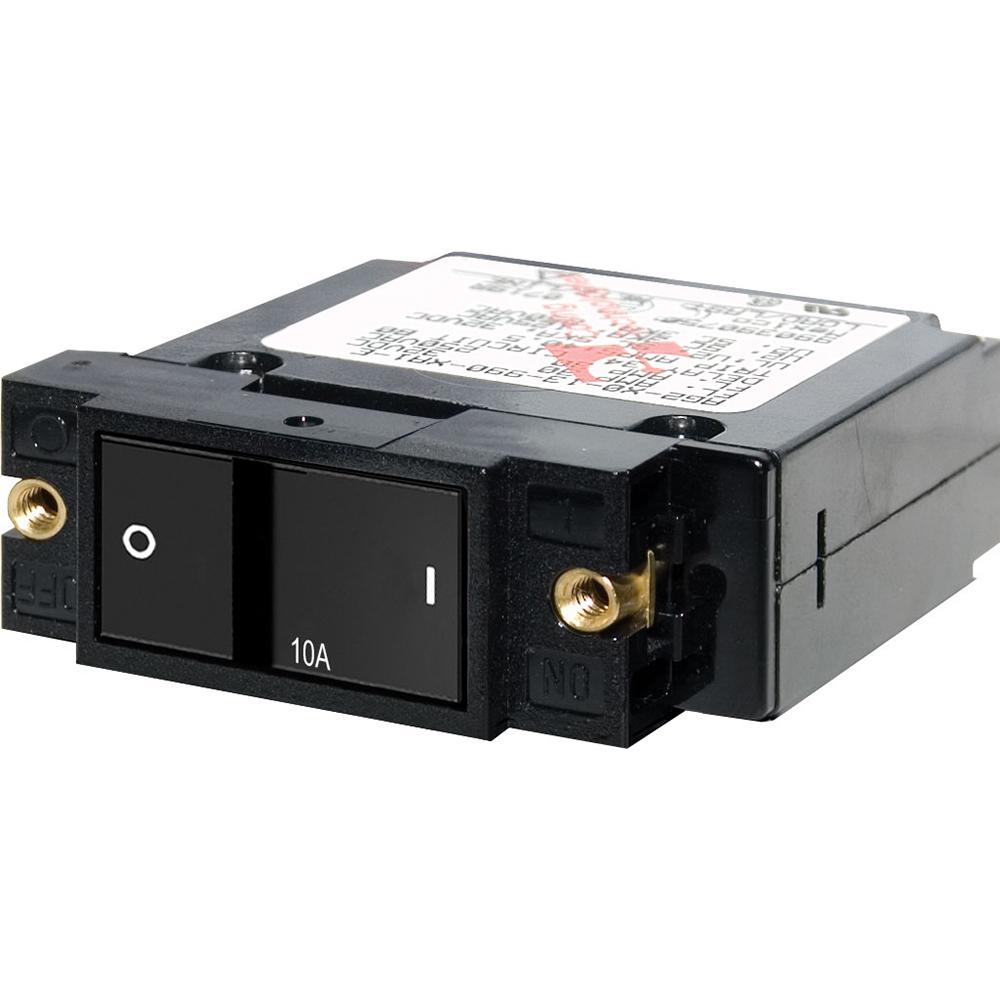 Blue Sea 7402 Single Pole Small Case 2" Flat Rocker Circuit Breaker - 10 Amp - 7402