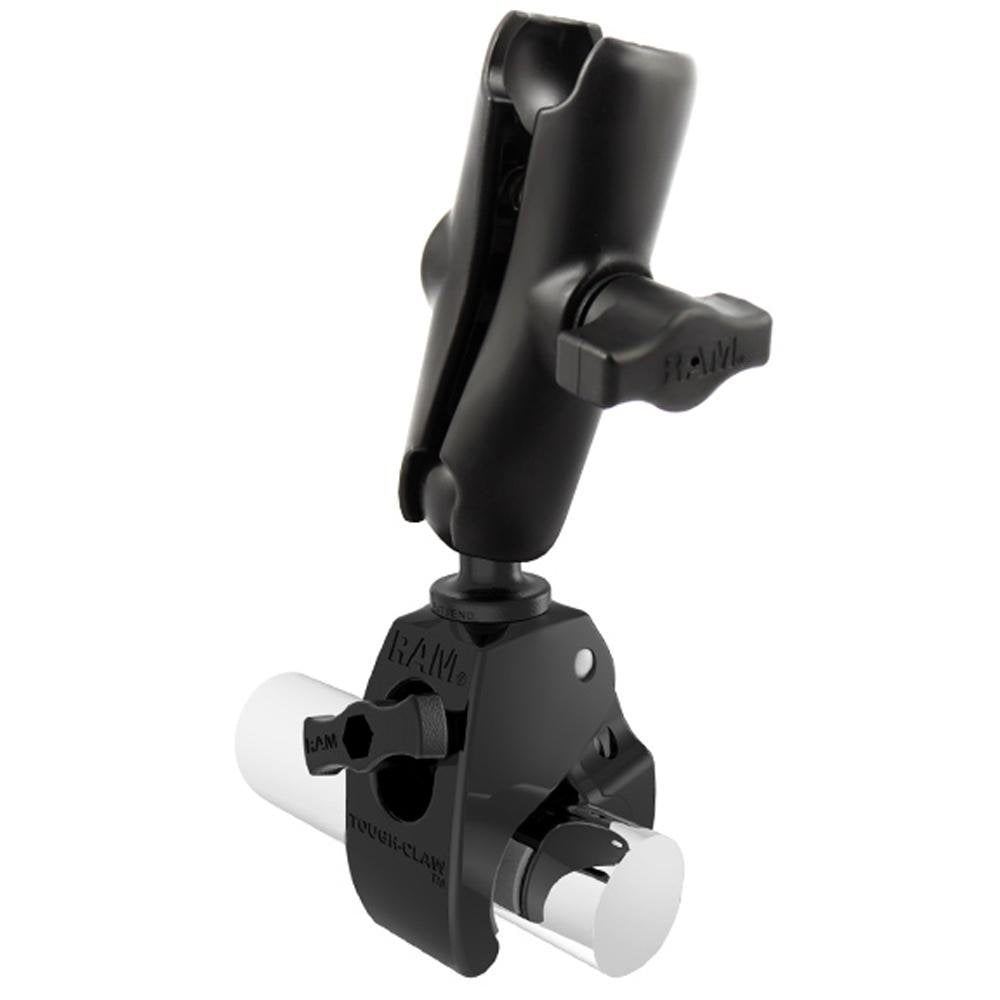RAM Mount 1" Ball Standard Length Double Socket Arm w/Medium Tough-Claw™ Base - RAP-B-404-201U