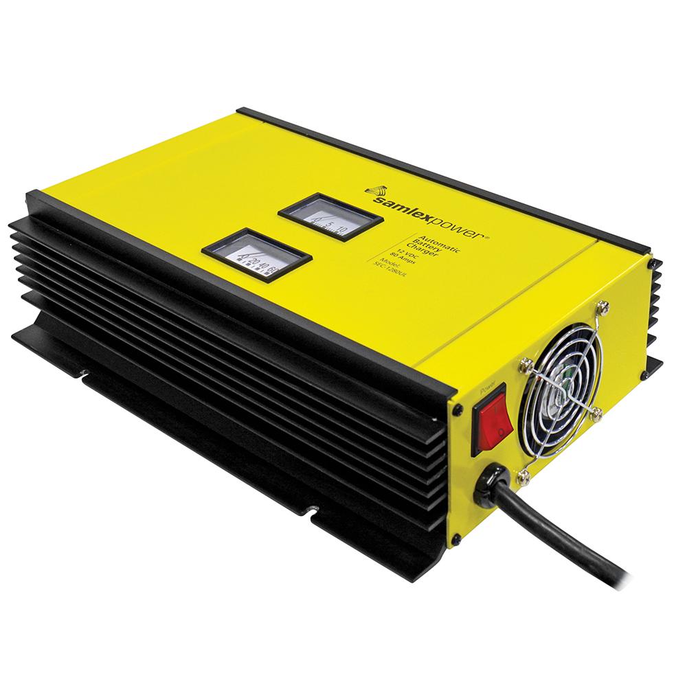Samlex 80A Battery Charger - 12V - 2-Bank - 3-Stage w/Dip Switch Lugs - Includes Temp Sensor - SEC-1280UL