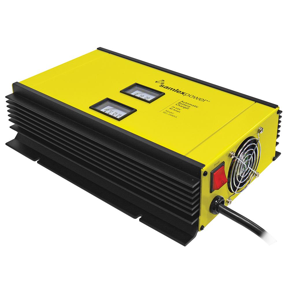 Samlex 40A Battery Charger - 24V - 2-Bank - 3-Stage w/Dip Switch Lugs - Includes Temp Sensor - SEC-2440UL