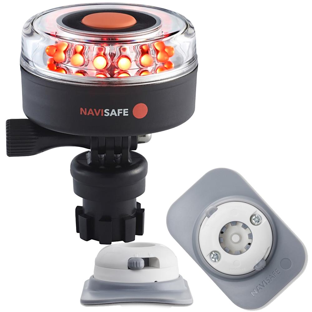 Navisafe Navilight All RED 360 2NM w/Navimount Base RIB Mount - White - 045KIT4