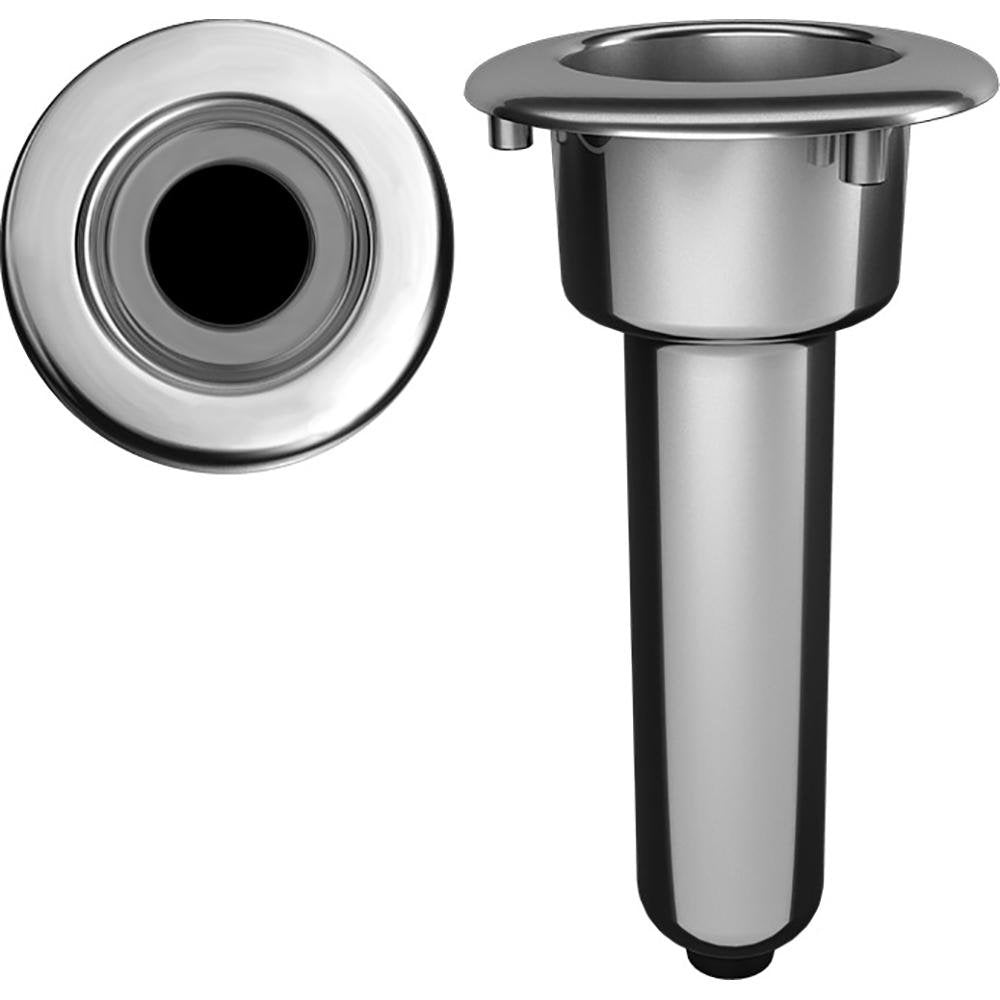 Mate Series Elite Screwless Stainless Steel 0 Rod Cup Holder - Drain - Round Top - C1000DS