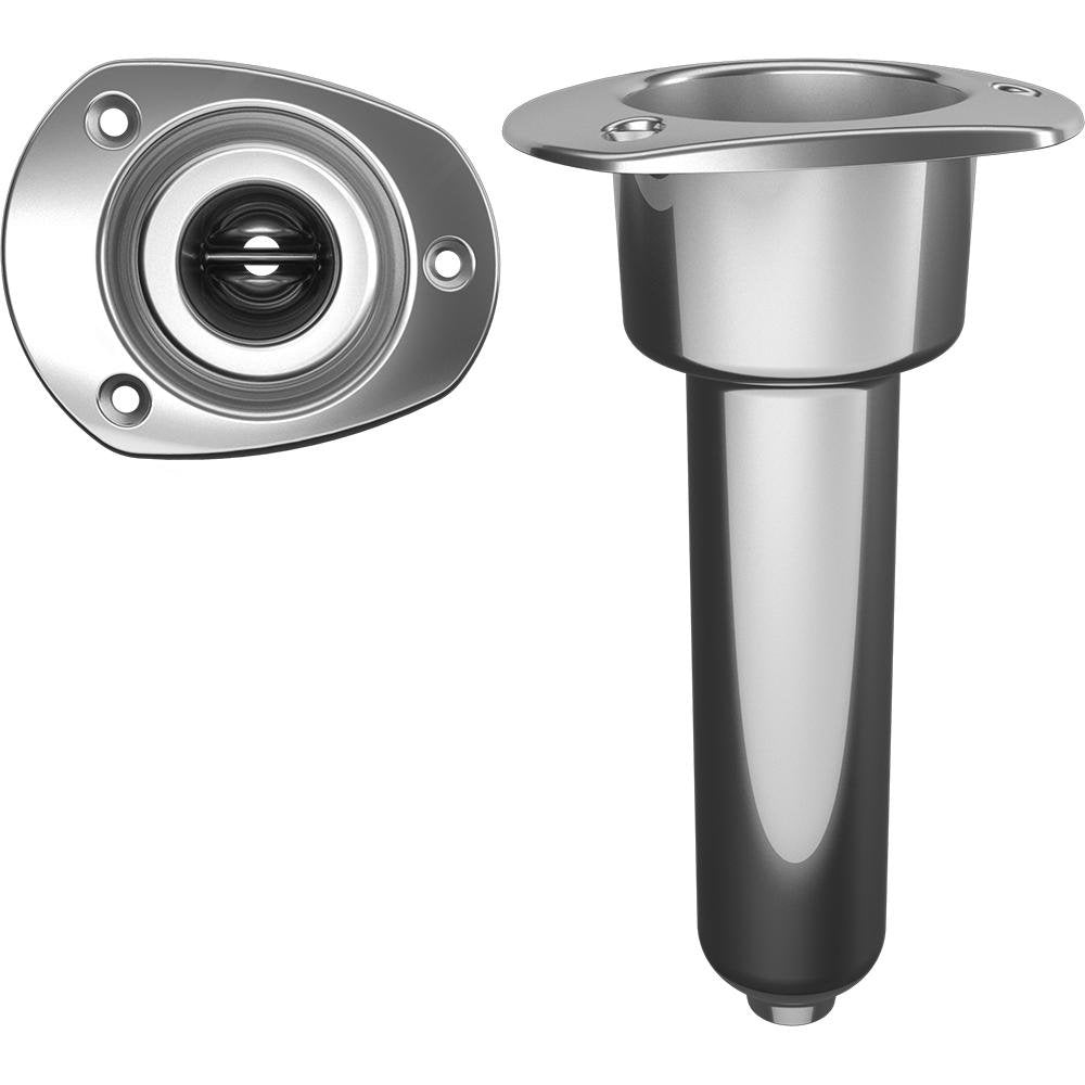 Mate Series Stainless Steel 0 Rod Cup Holder - Drain - Oval Top - C2000D