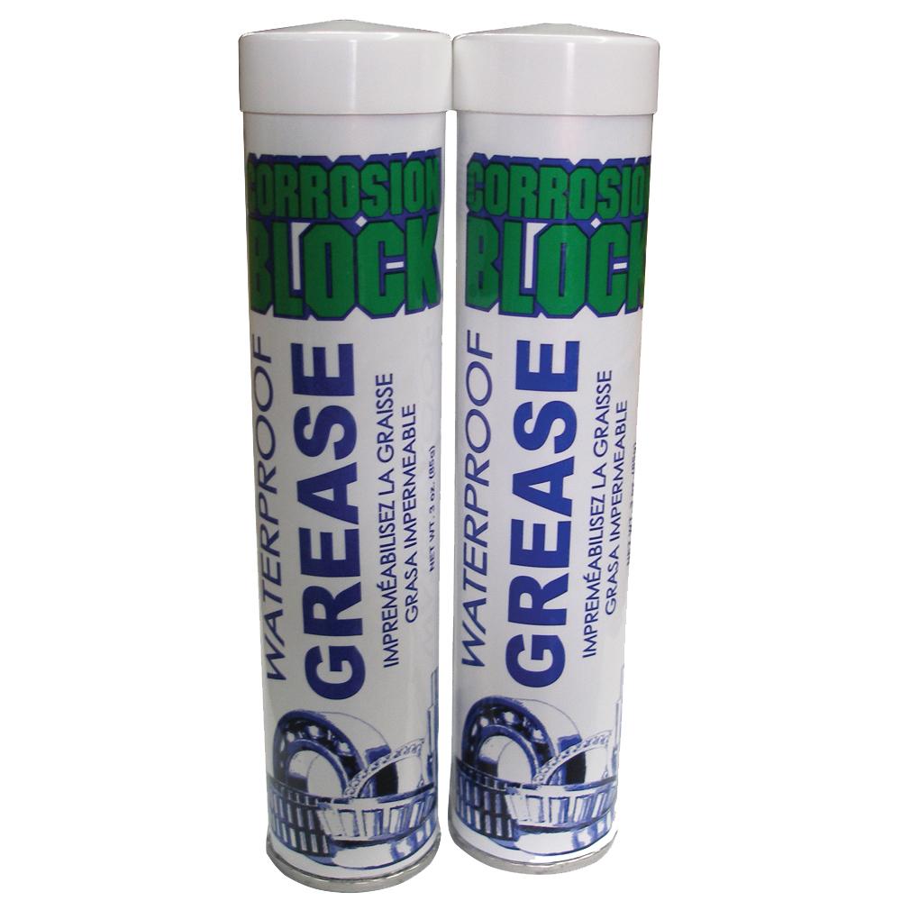 Corrosion Block High Performance Waterproof Grease - (2) 3oz Cartridges - Non-Hazmat, Non-Flammable Non-Toxic - 25003