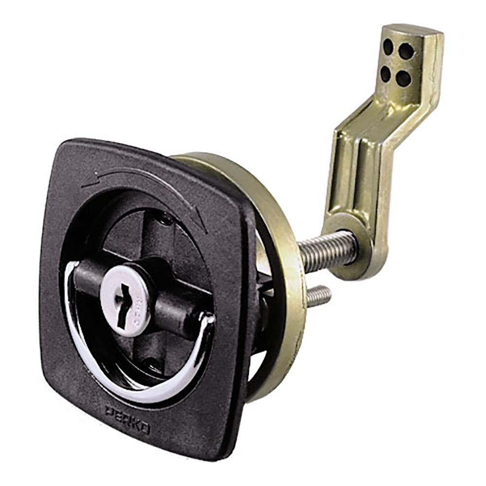 Perko Black Flush Lock - 2.5" x 2.5" w/Offset Cam Bar Flexible Polymer Strike - 0931DP1BLK