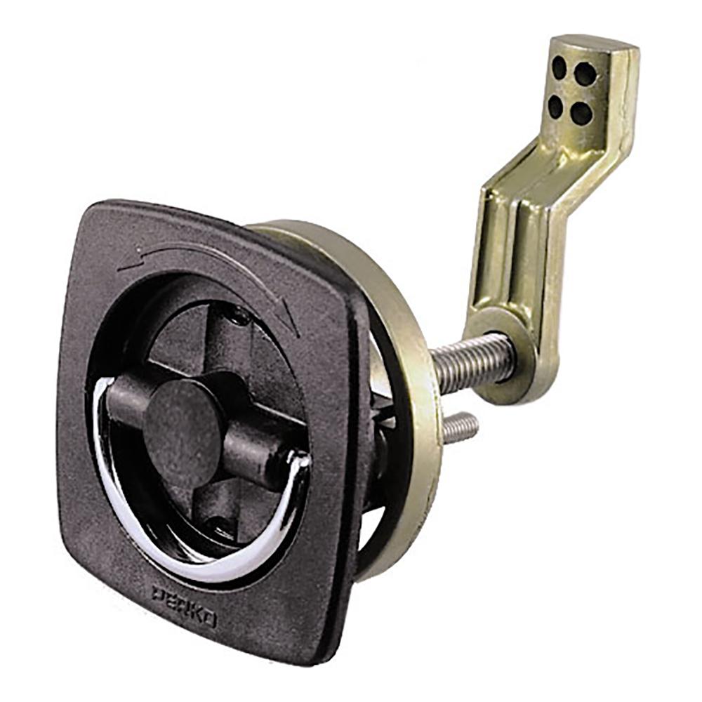 Perko Flush Latch - Non-Locking - 2.5" x 2.5" w/Offset Cam Bar Flexible Polymer Strike - 0932DP1BLK