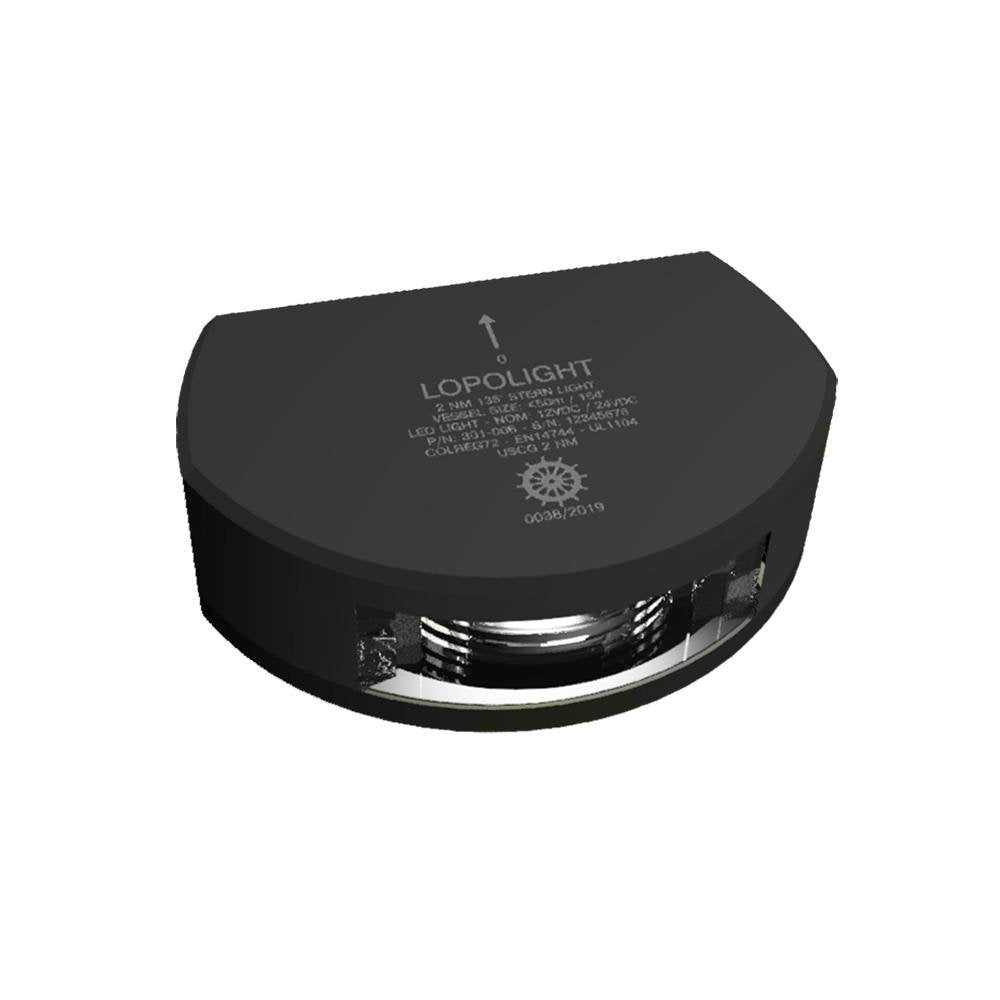 Lopolight 135 Stern Light - 2nm - Black Housing - Single - Vertical Mount - 301-006-B
