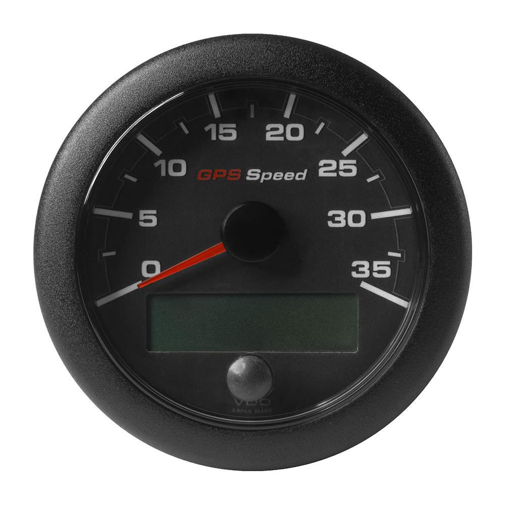 VDO 3-3/8" (85mm) OceanLink GPS Speedometer 0-35 - Black Dial Bezel