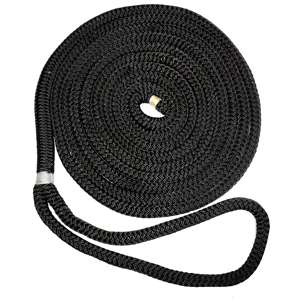 New England Ropes 1/2" X 15 Nylon Double Braid Dock Line - Black
