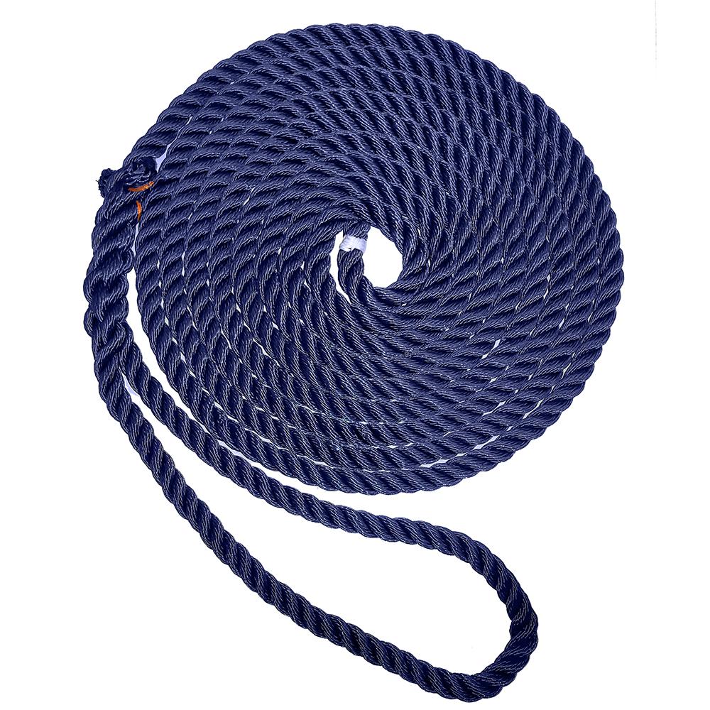 New England Ropes 5/8" X 25 Premium Nylon 3 Strand Dock Line - Navy Blue