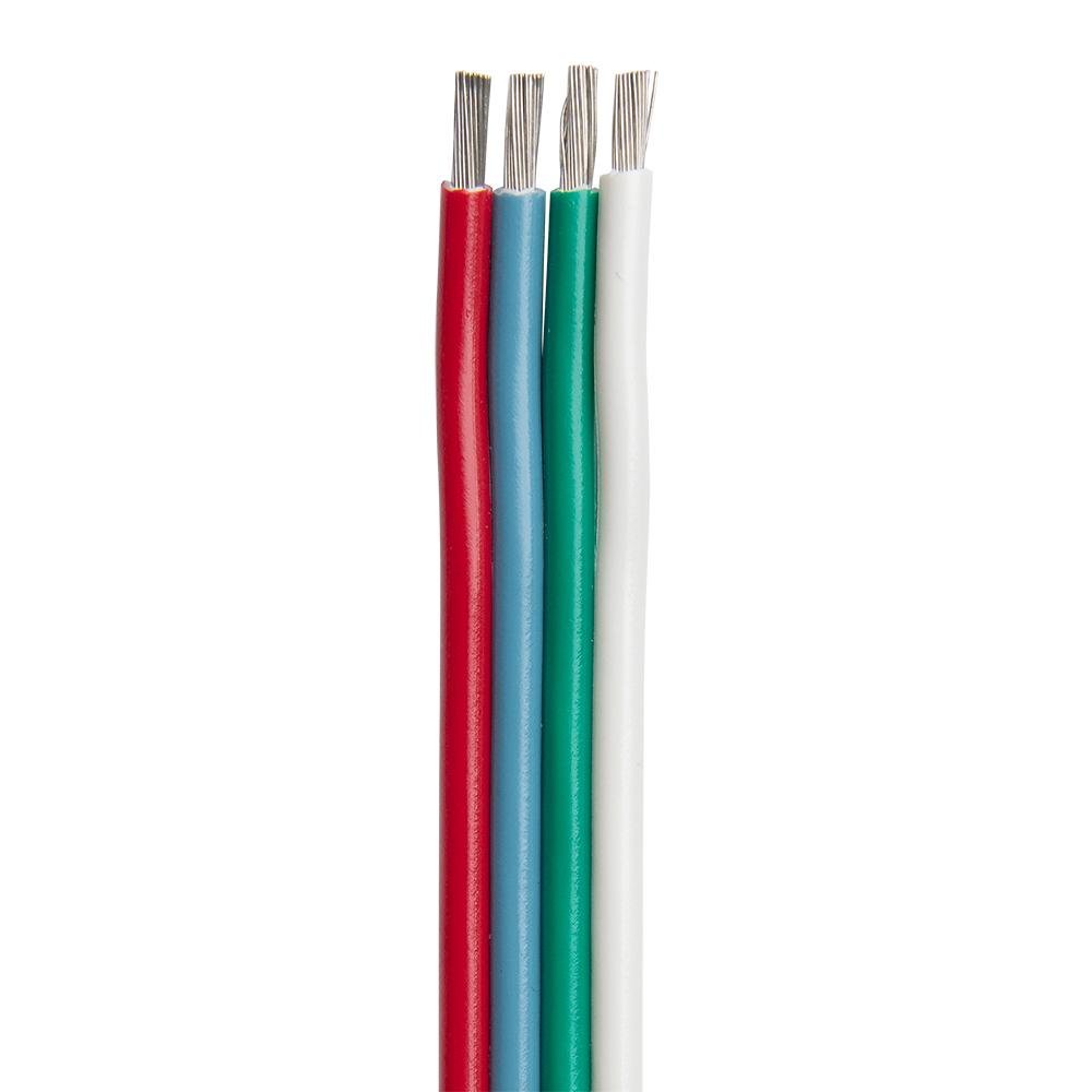 Ancor Flat Ribbon Bonded RGB Cable 18/4 AWG - Red, Light Blue, Green & White - 1000' - 160099