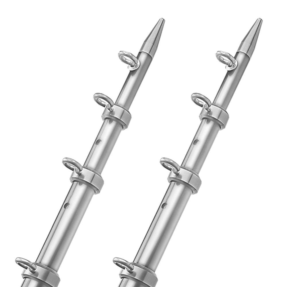 TACO 15' Telescopic Outrigger Poles HD 1-½" - Silver/Silver - OT-0542VEL15-HD