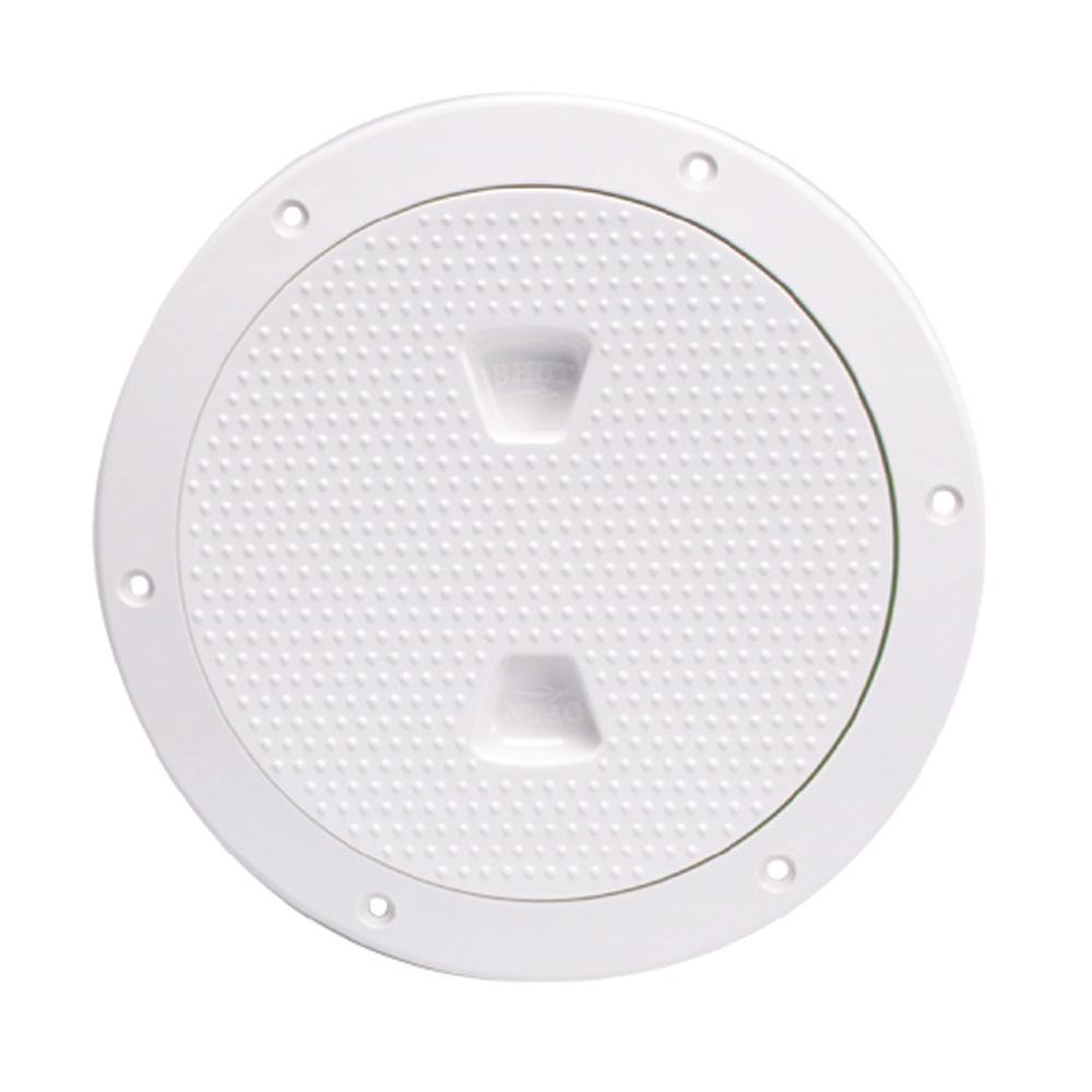 thumbnail image 2 of Beckson Screw-out Thin Ring Deck Plate, White Polypropylene, Non-skid Cover 2 of 11